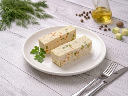 Паровое суфле из индейки с кабачком