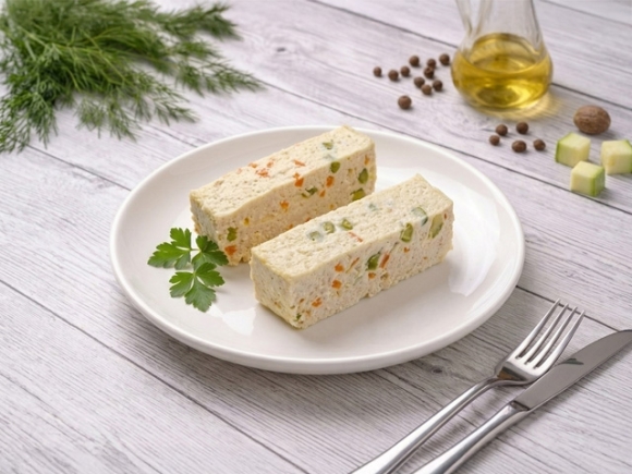 Паровое суфле из индейки с кабачком