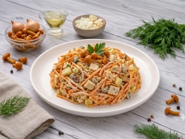 Салат "Жар-птица" с маринованными опятами